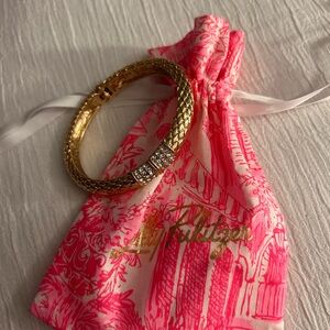 Gold Bracelet with Rhinestones